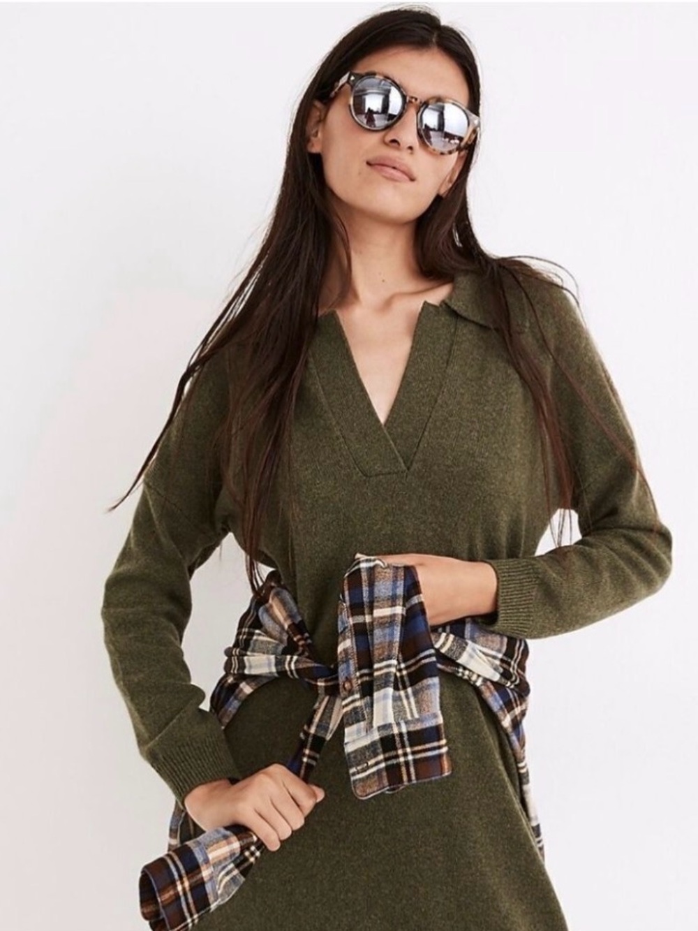 Madewell Sweater Dress - M - Mossy Green